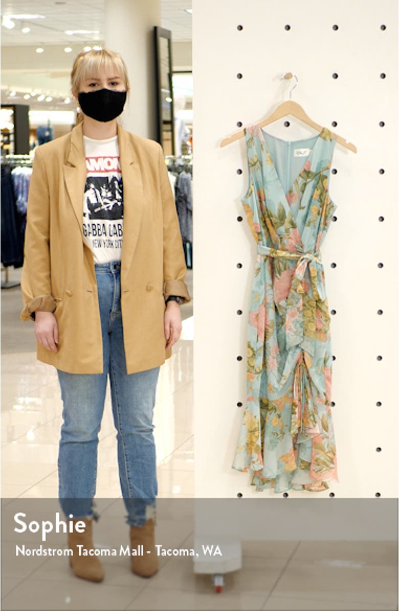 Floral Wrap Front Sleeveless Dress, sales video thumbnail