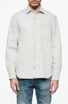 PURPLE BRAND Openwork Snap-Up Denim Western Shirt