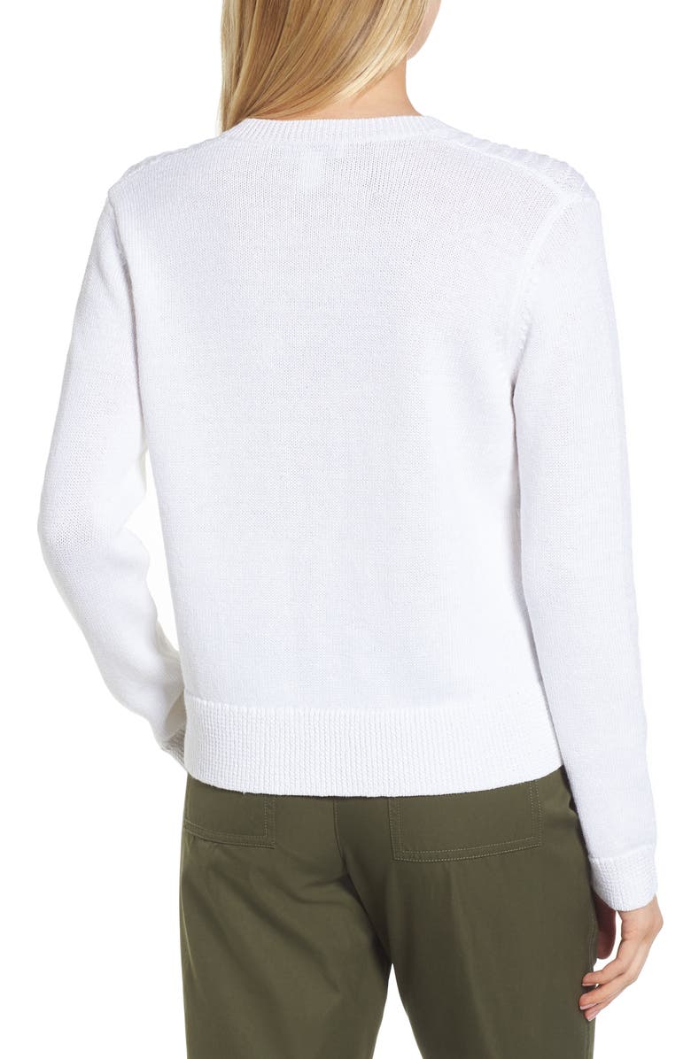 Nordstrom Signature Textured Front V-Neck Sweater, Alternate, color, 