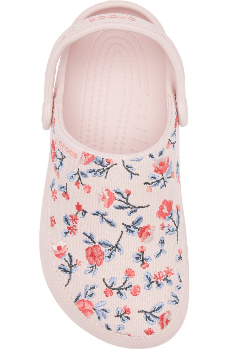 CROCS Gender Inclusive Classic Crafted Floral Clog, Alternate, color, Cotton Candy