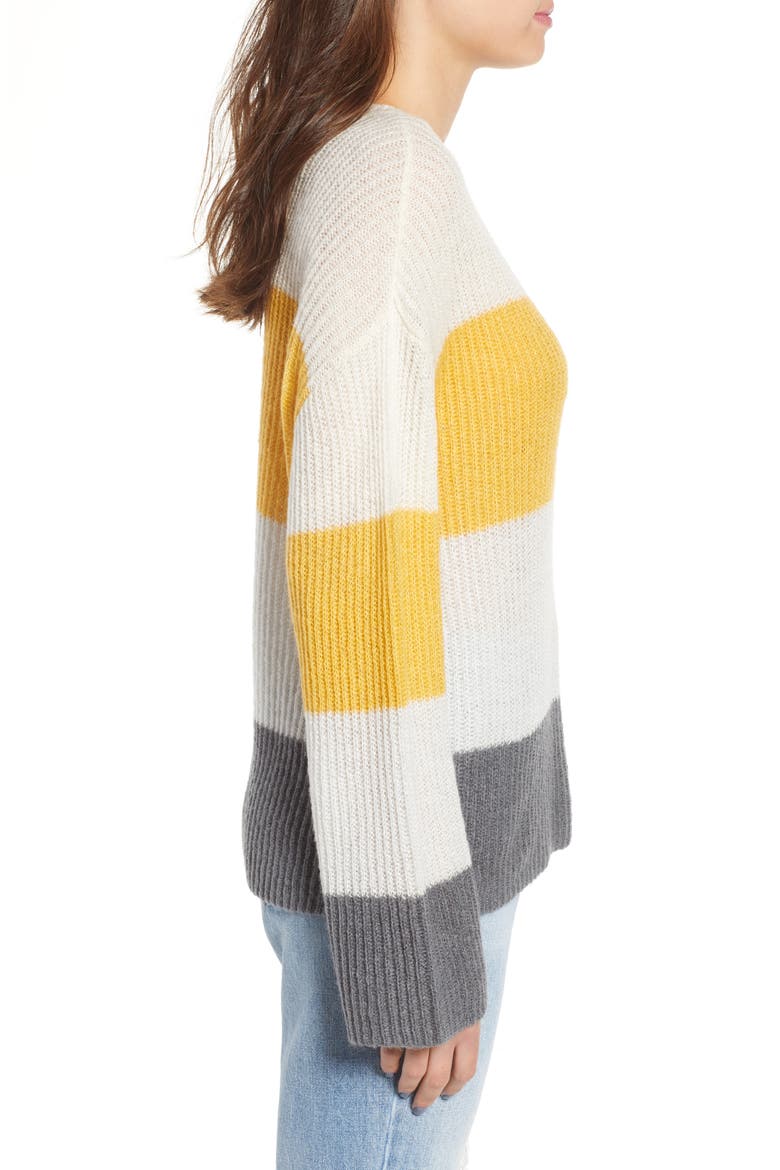Stripe Pullover, Alternate, color, IVORY EGRET COLORBLOCK