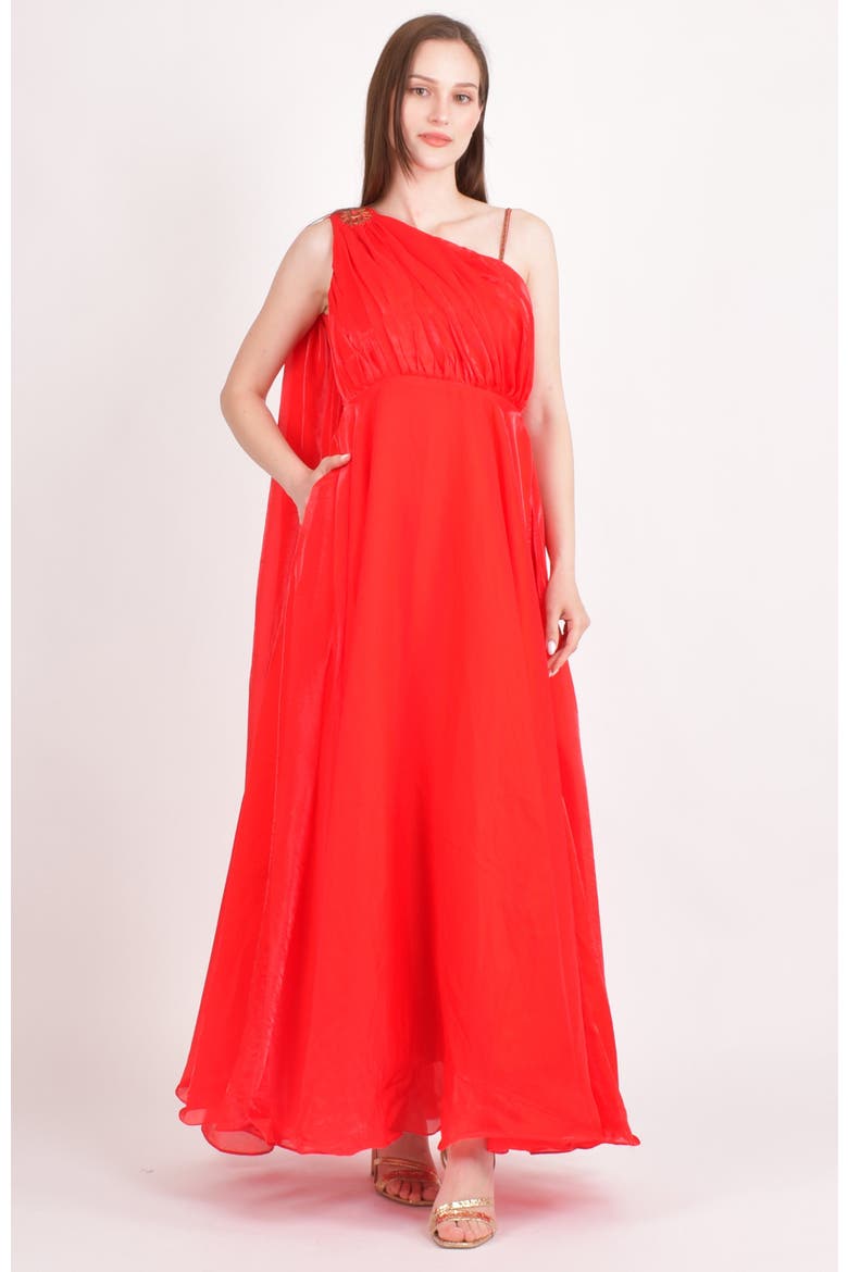 Tiana Embellished Silk Maxi Dress, Main, color, Red