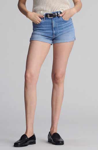 Vivia Cuffed Raw Hem Denim Shorts