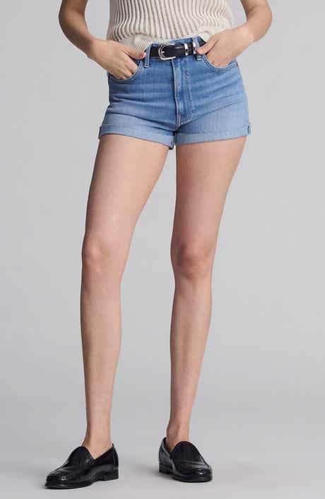 Vivia Cuffed Raw Hem Denim Shorts