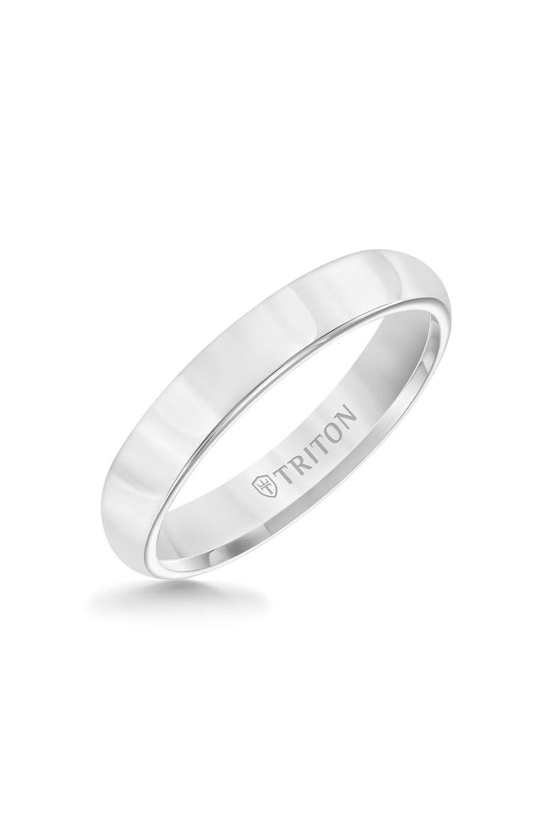 4MM Tungsten Carbide Ring with Bright Finish and Flat Edge, Main, color, Metallic Silver