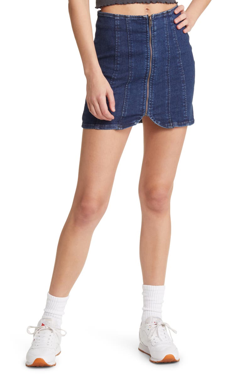 Free People Layla Denim Miniskirt, Main, color,