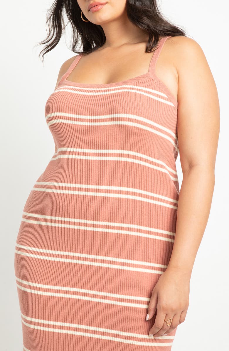 ELOQUII Stripe Cotton Tank Dress, Alternate, color, 