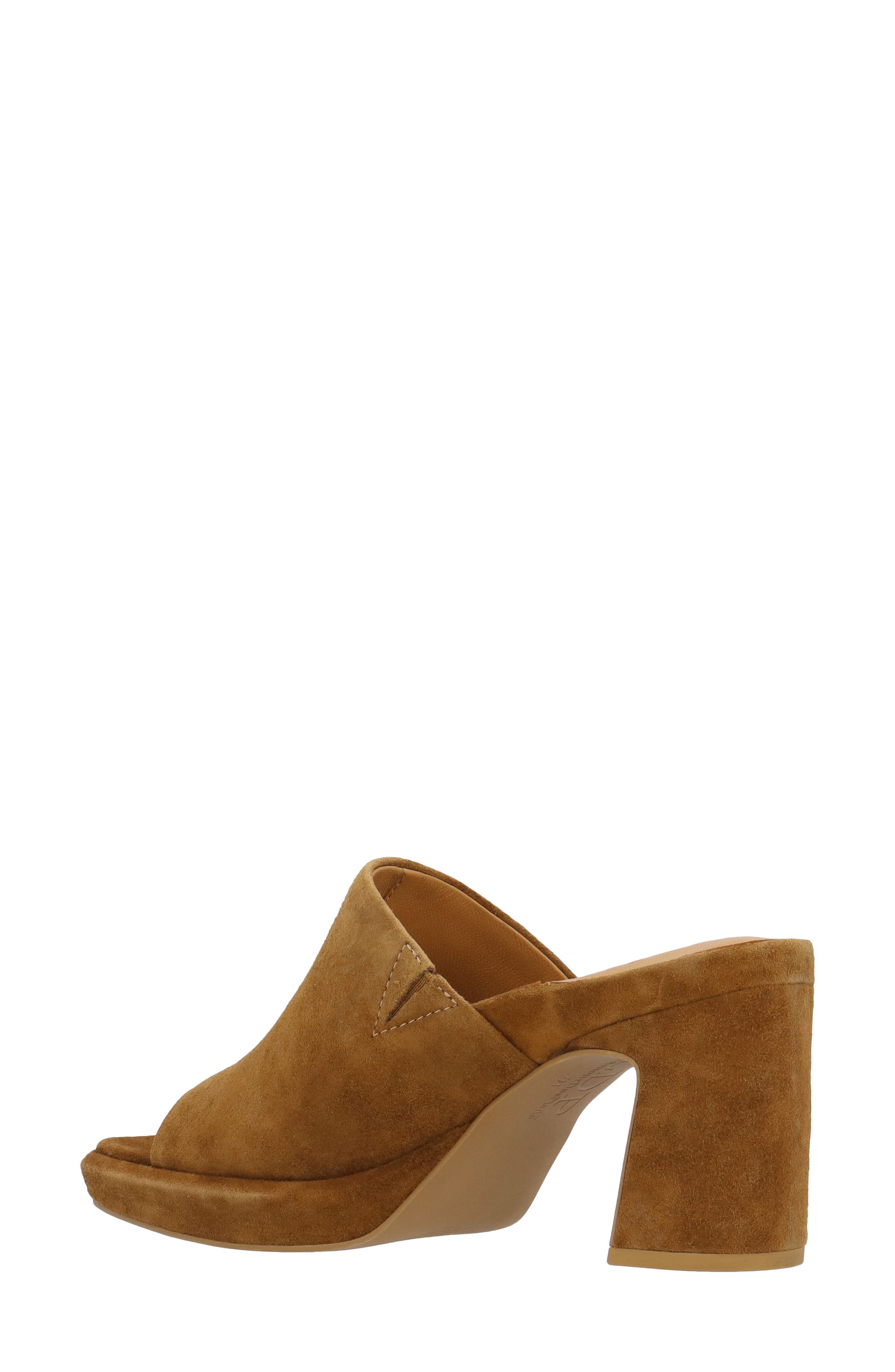 Kashi Leather Peep Toe Mule, Alternate, color, COFFEE