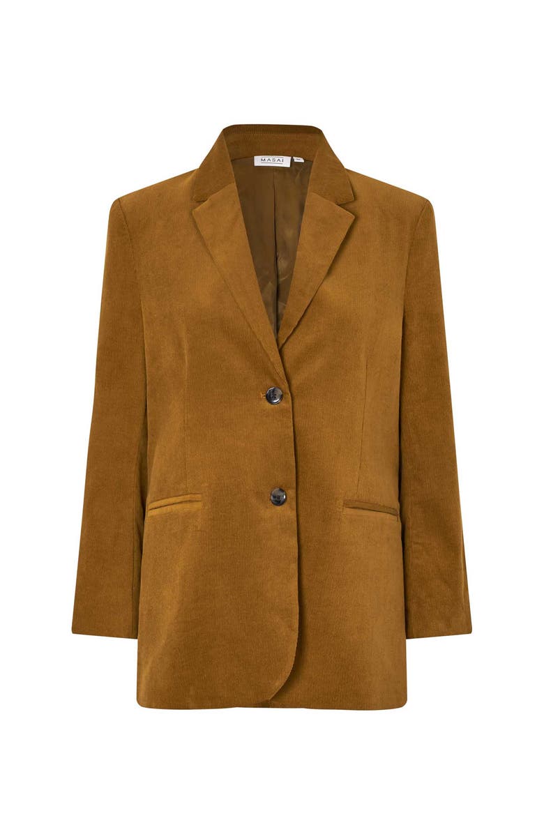 Masai Copenhagen MaJaxi Long Sleeve Corduroy Blazer, Alternate, color, Breen