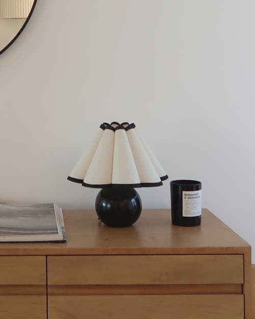 Brightech Blair 10" Led Midcentury Table Lamp With Black Marble Base In Polished Black