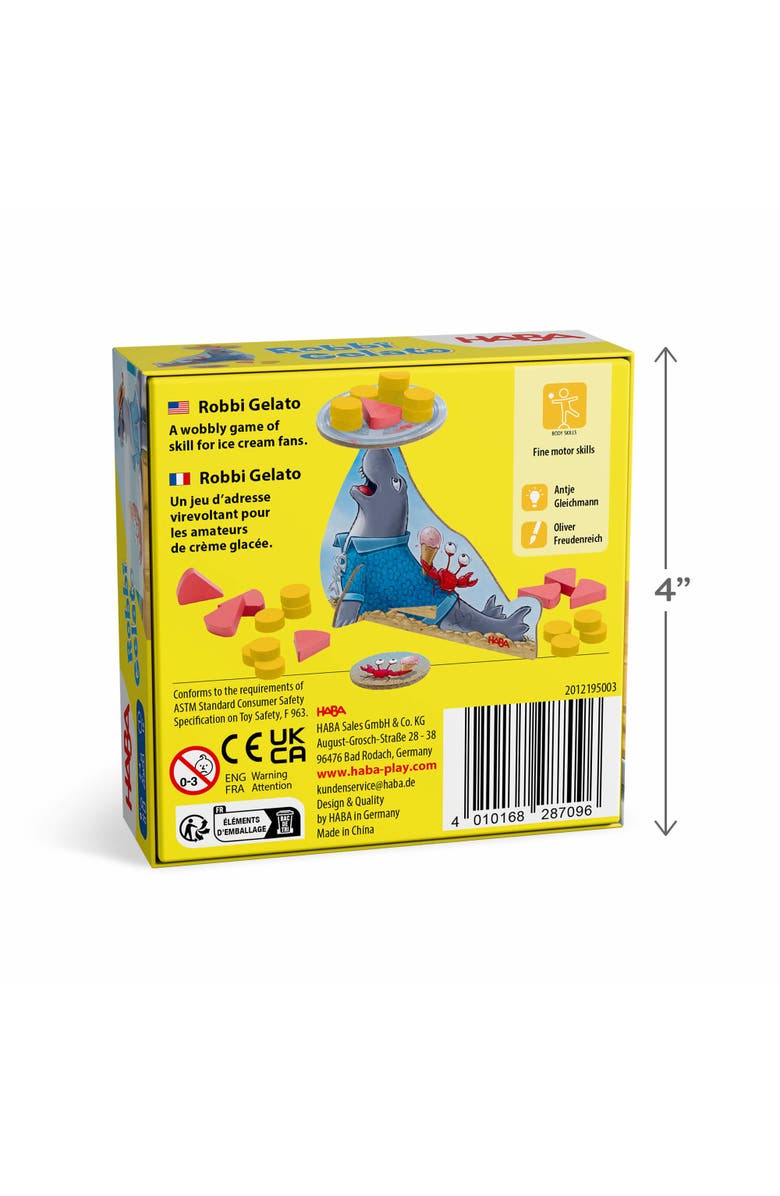 HABA Robbi Gelato - Kids Board Games for Ages 6 and up and Family Games for Kids and Adults, Wobbly Seal Balancing and Stacking Fun, Alternate, color, Multi
