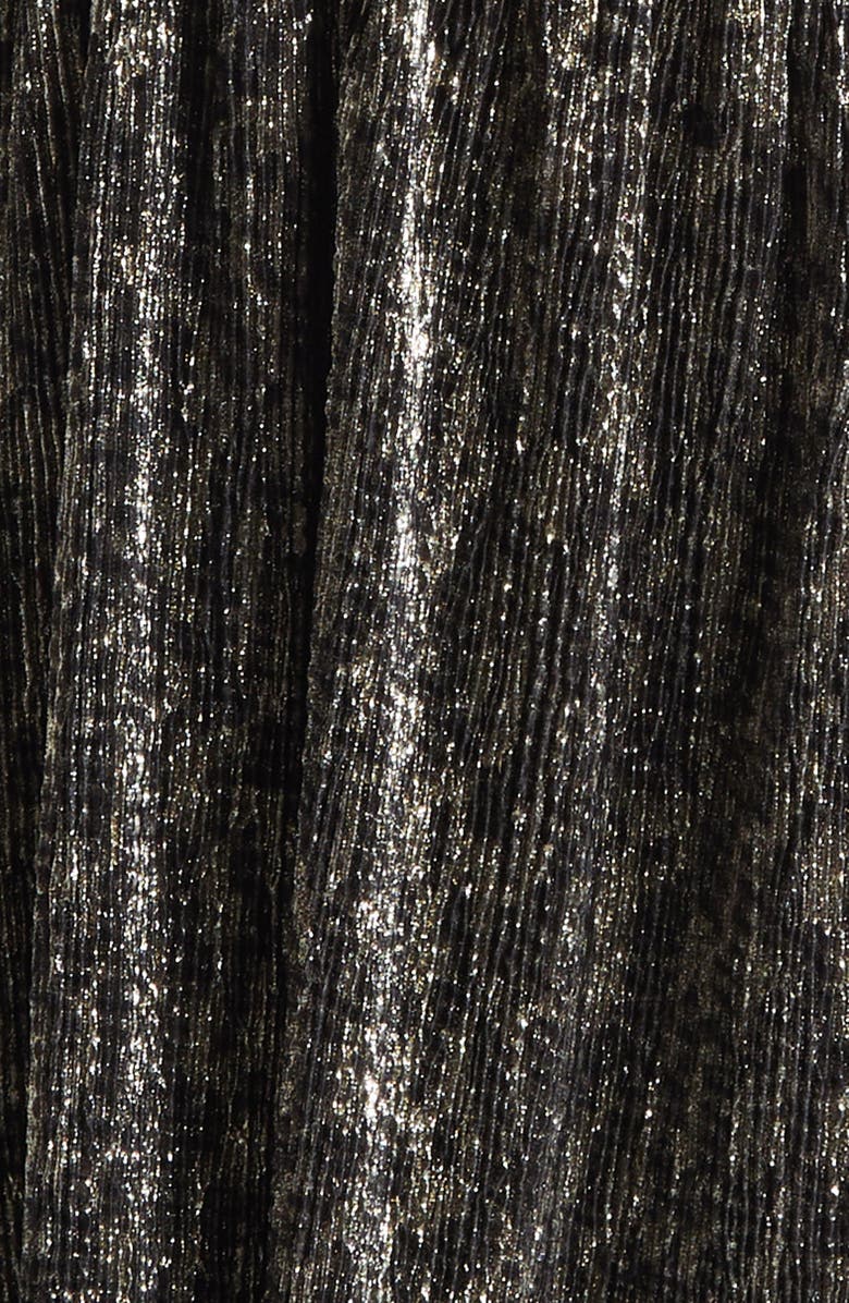 Ramy Brook Judy Metallic Plunge Cocktail Minidress, Alternate, color, Black Animal Lame