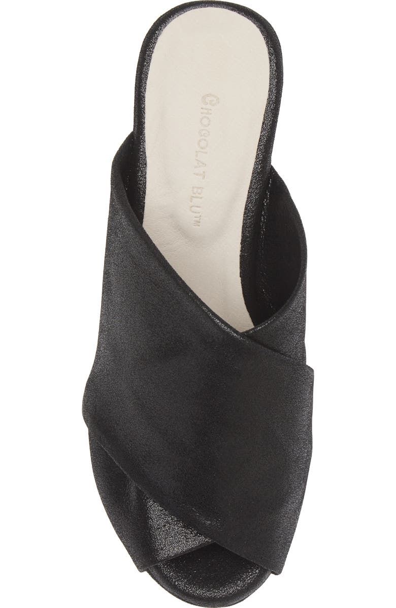 Chocolat Blu Georgette Platform Slide Sandal, Alternate, color, Black Shimmer