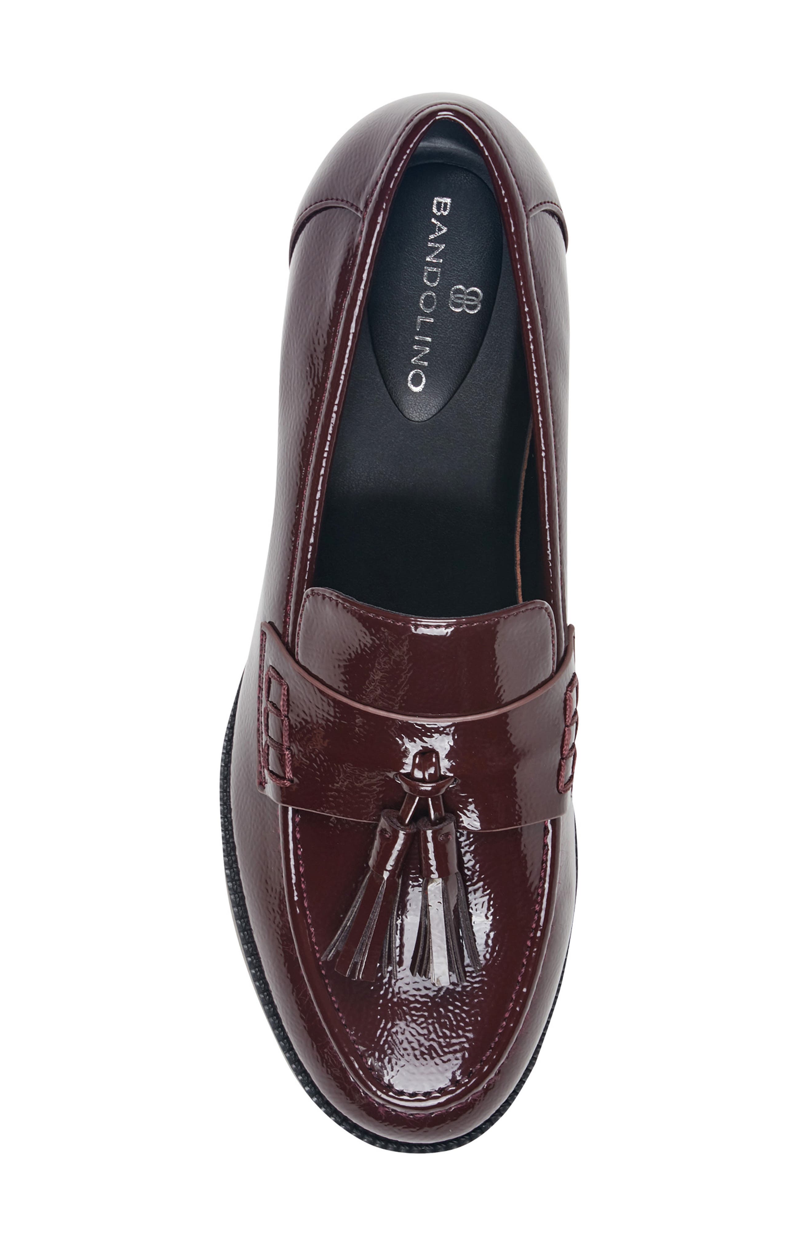 Irka Faux Patent Loafer, Alternate, color, GARNET
