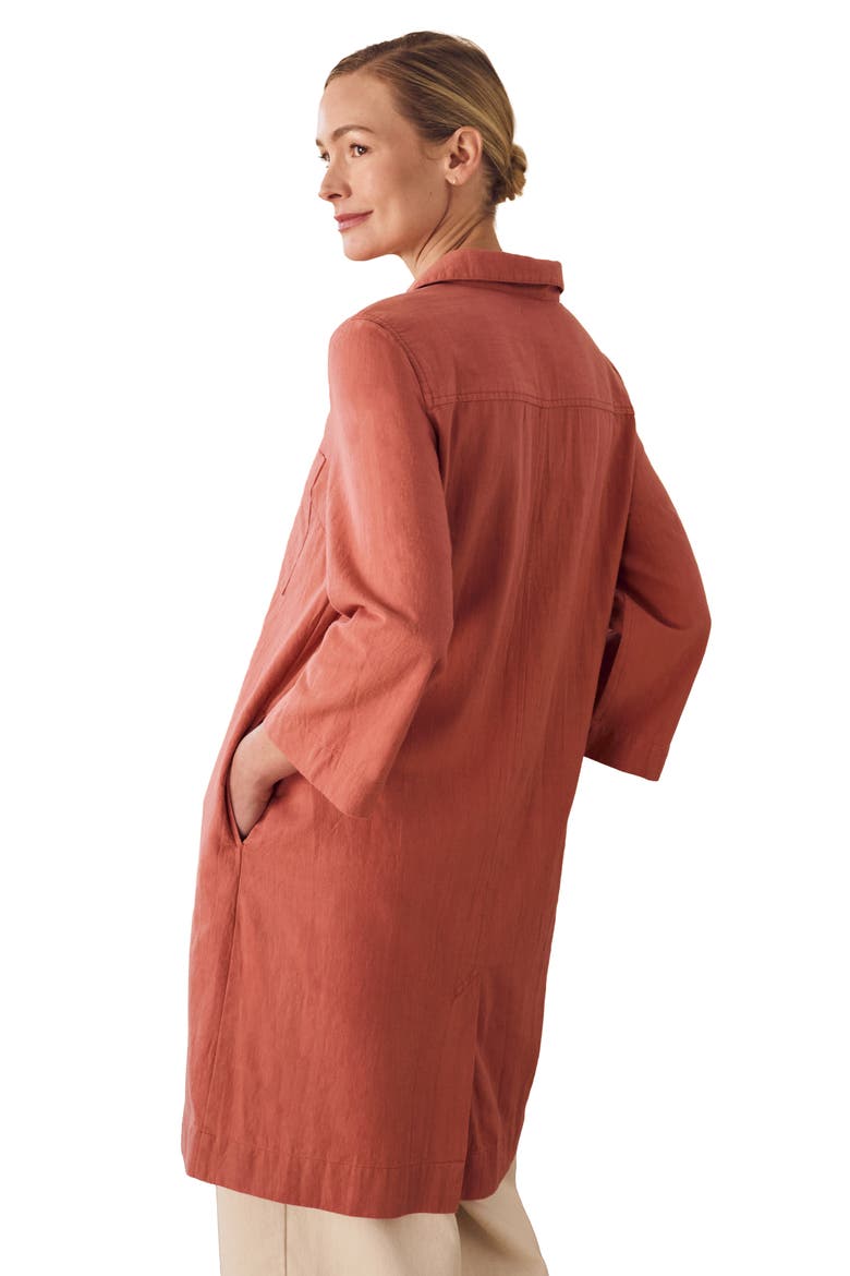 Placket Detail Knee Length Dress, Alternate, color, Redwood
