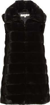 Via Spiga Hooded Faux Fur Vest