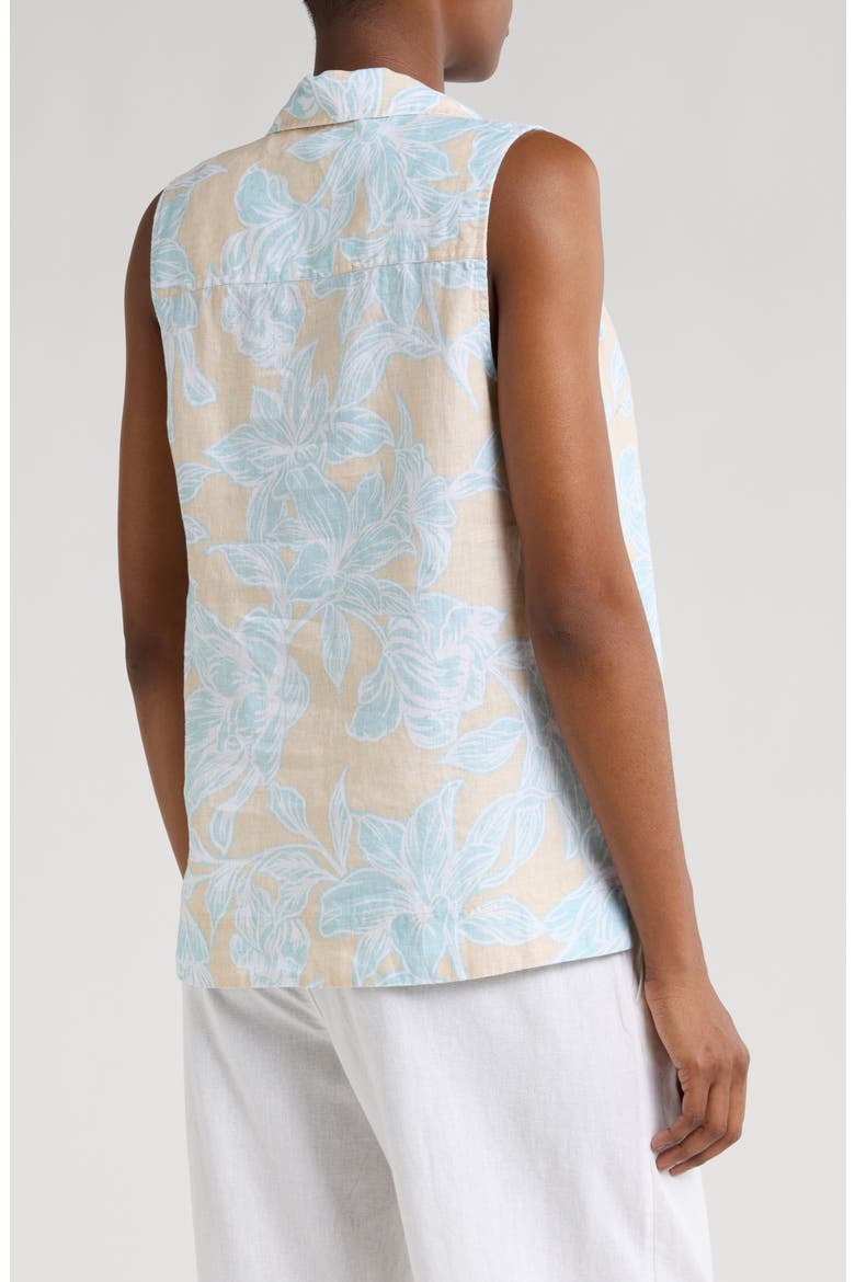Paradiso Petals Sleeveless Linen Top, Alternate, color, WHITE ROCK