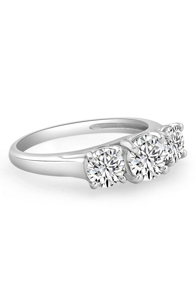 1 3/4 Ct Three Stone Diamond Engagement Ring 10K Gold Lab Grown, Alternate, color, 10k White Gold
