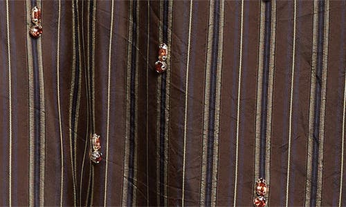 Dries Van Noten Senice Embellished Mixed Media Midi Skirt In Brown