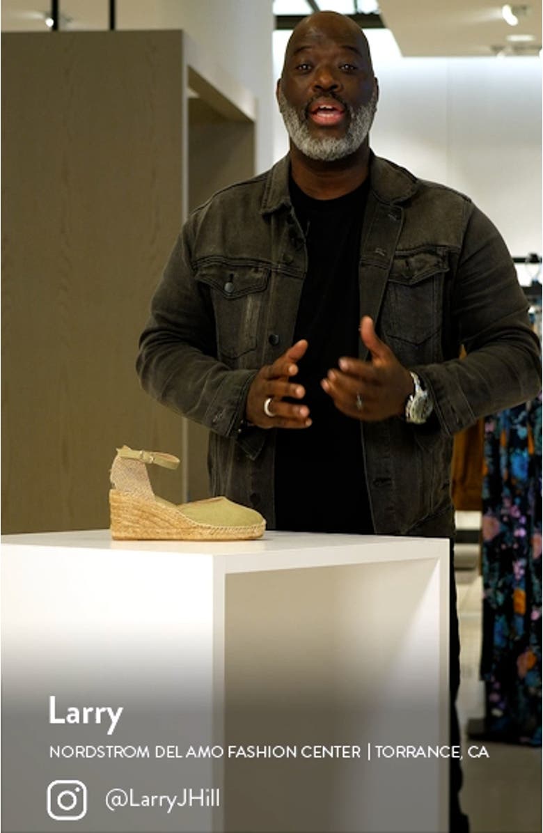 'Caldes' Linen Wedge Sandal, sales video thumbnail