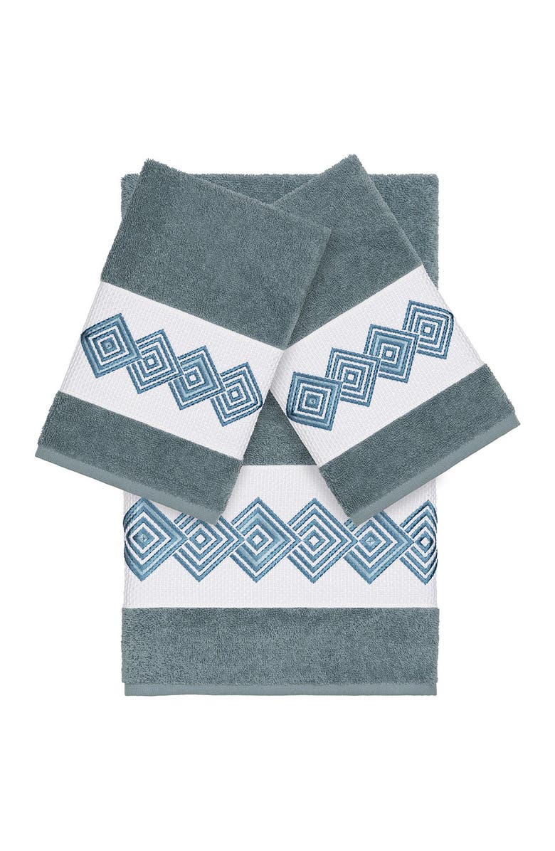 Linum Home Textiles Noah 3-Piece Embellished Towel - Teal, Main, color, Teal