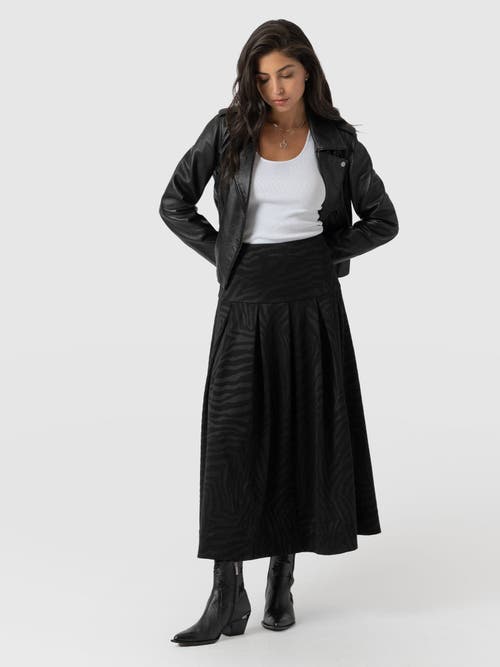 Saint And Sofia Saint + Sofia Everly Pleated Skirt In Black
