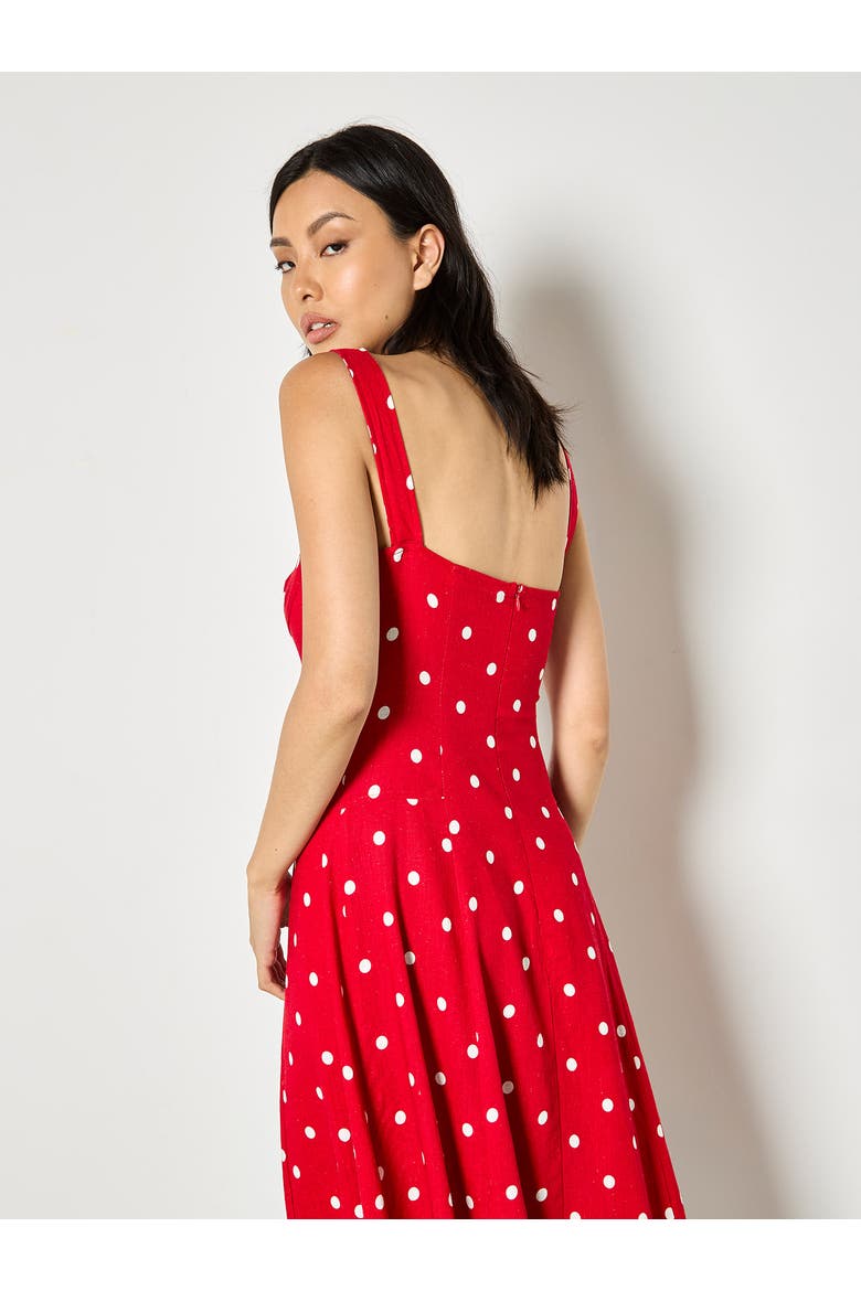 Square Neck Midi Dress, Alternate, color, Red