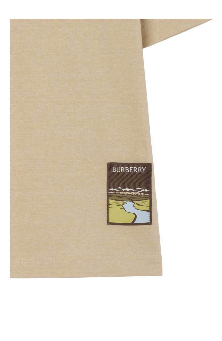 Burberry Landscape Label Cotton T-shirt, Alternate, color, Dune Beige Melange