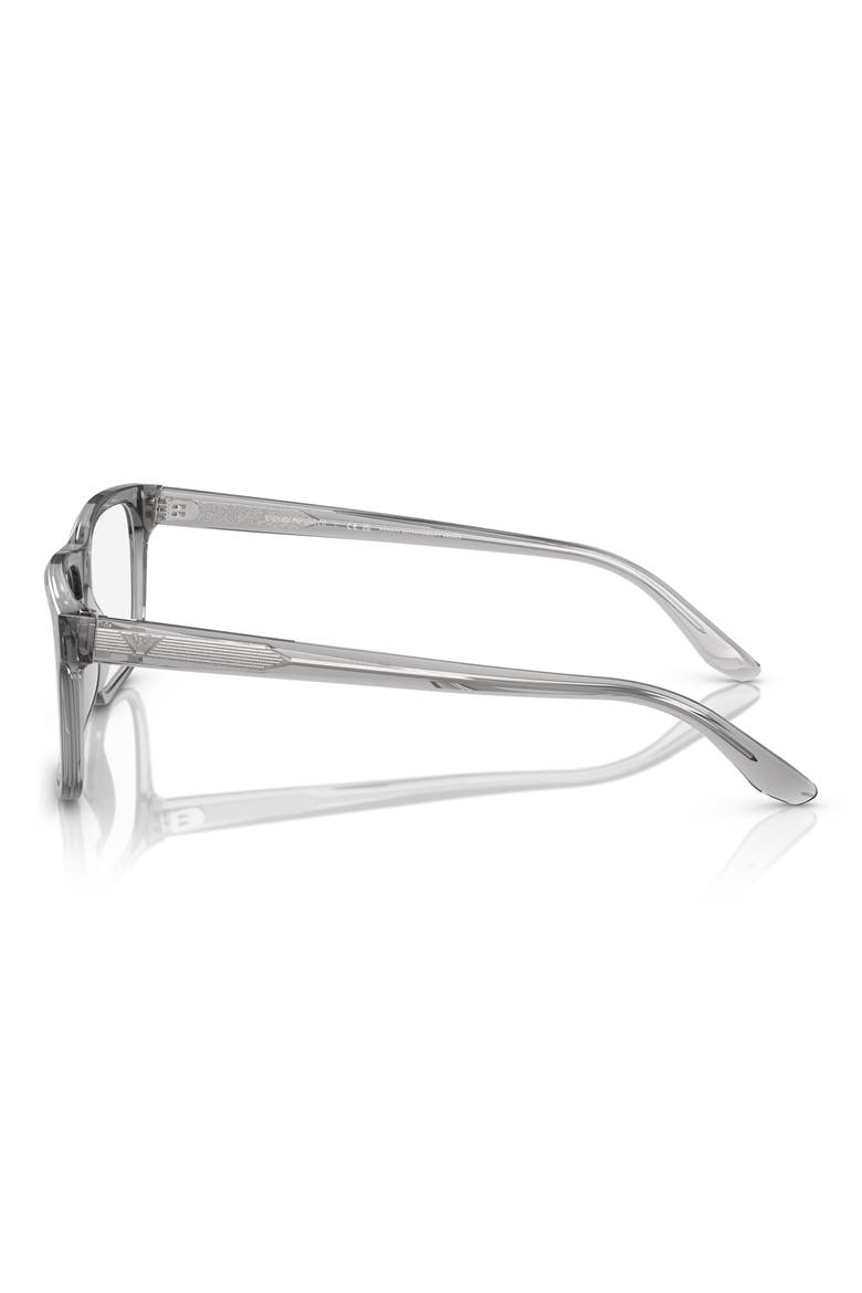 55mm Rectangle Optical Glasses, Alternate, color, SHINY GREY / DEMO LENS