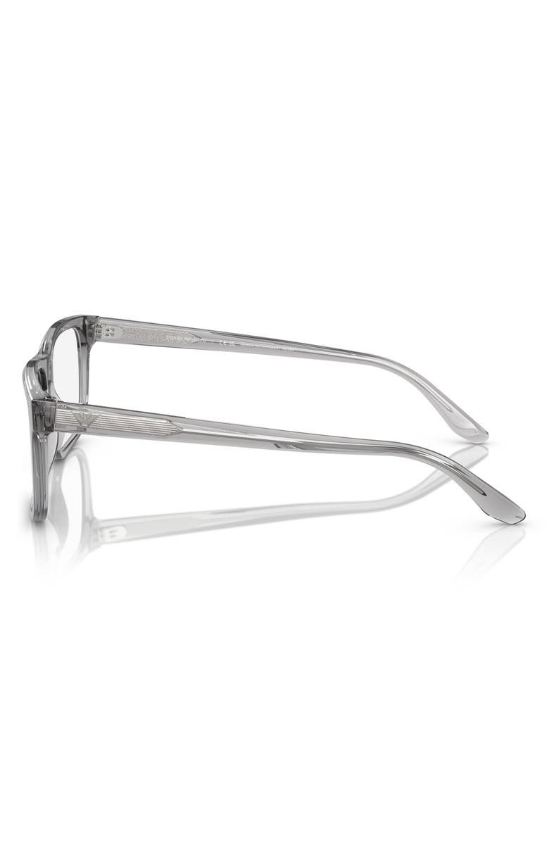 Emporio Armani 55mm Rectangle Optical Glasses, Alternate, color, Shiny Grey / Demo Lens