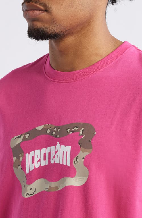 Icecream Dessert Camo Logo Graphic T-shirt In Beetroot Purple