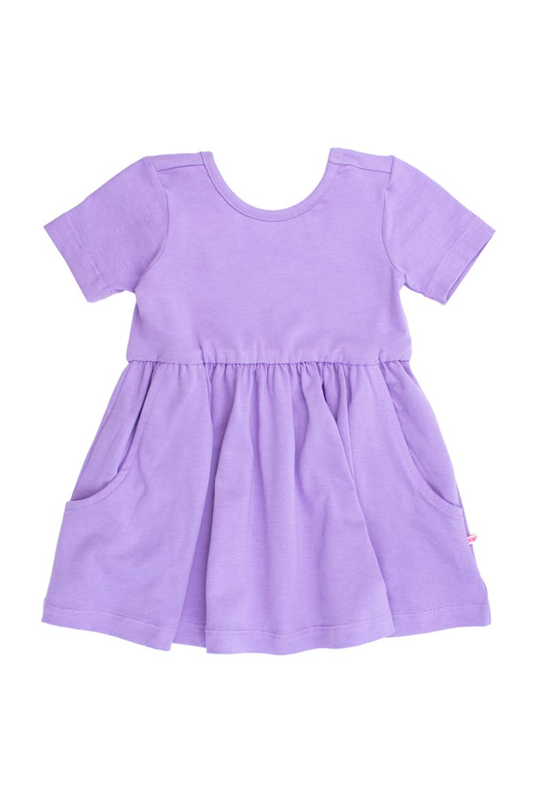 Knit Short Sleeve Twirl Dress, Main, color, Wisteria Purple