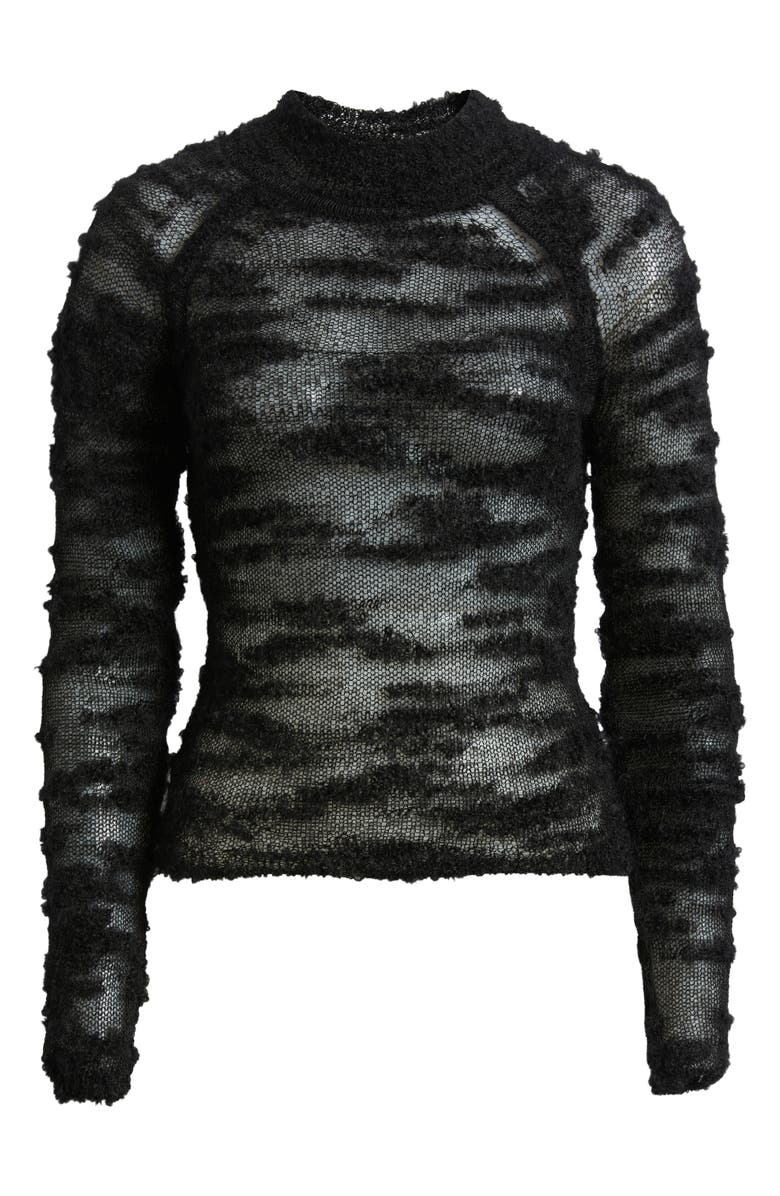 Cult Gaia Sima Mock Neck Sweater, Alternate, color, Black