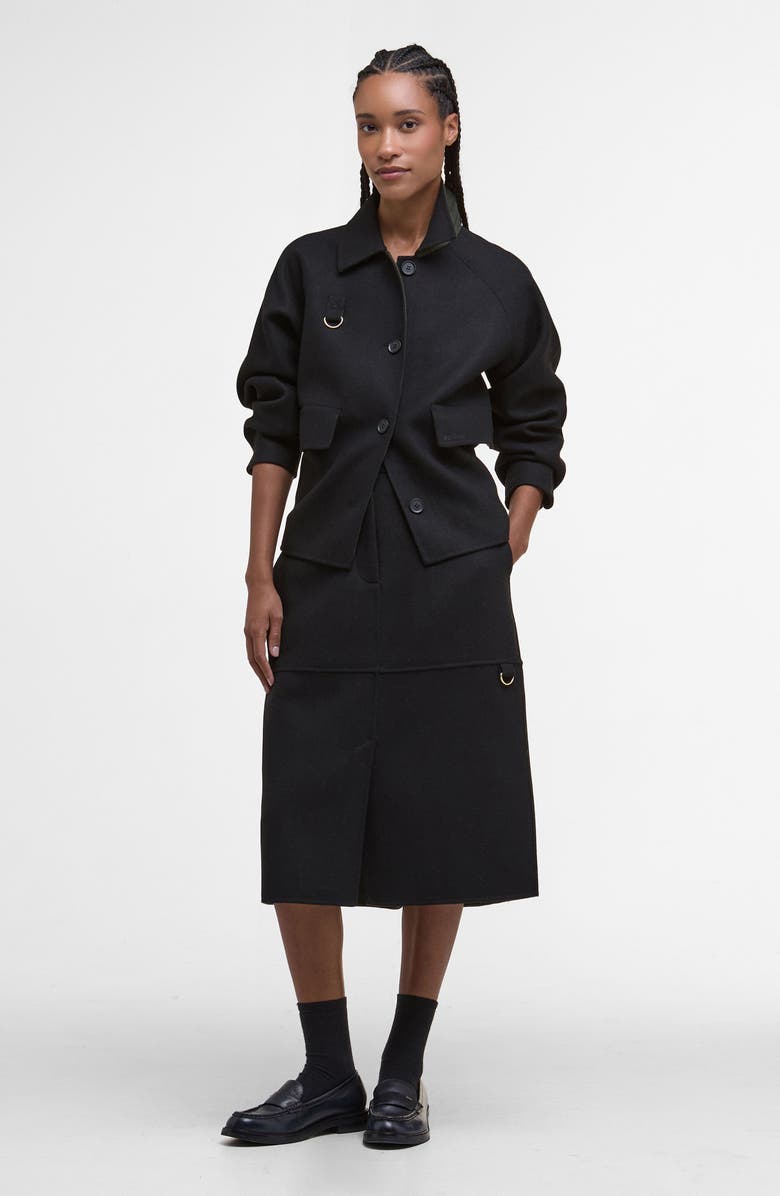 Barbour Leonie Wool Blend Overshirt, Alternate, color, Black