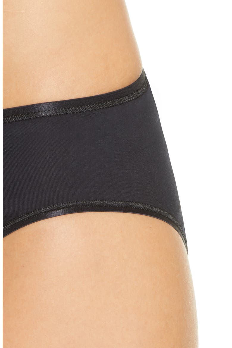 Cotton Seamless Hi Cut Briefs, Alternate, color, BLACK