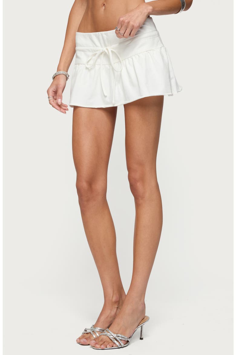 Bodhi Flare Stretch Cotton Blend Micro Skort, Alternate, color, WHITE