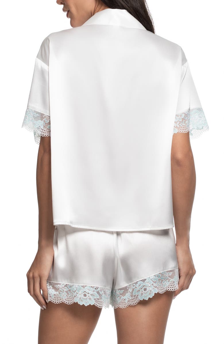 In Bloom by Jonquil Lillie Lace Trim Satin Shorts Pajamas, Alternate, color, Ivory