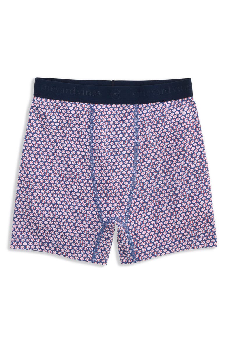 vineyard vines Kids' Stretch Cotton Boxer Briefs, Main, color, Moonshine Baseballs