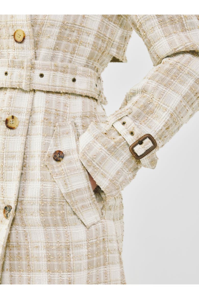 Heritage Plaid Tweed Trench, Alternate, color, Beige Tweed