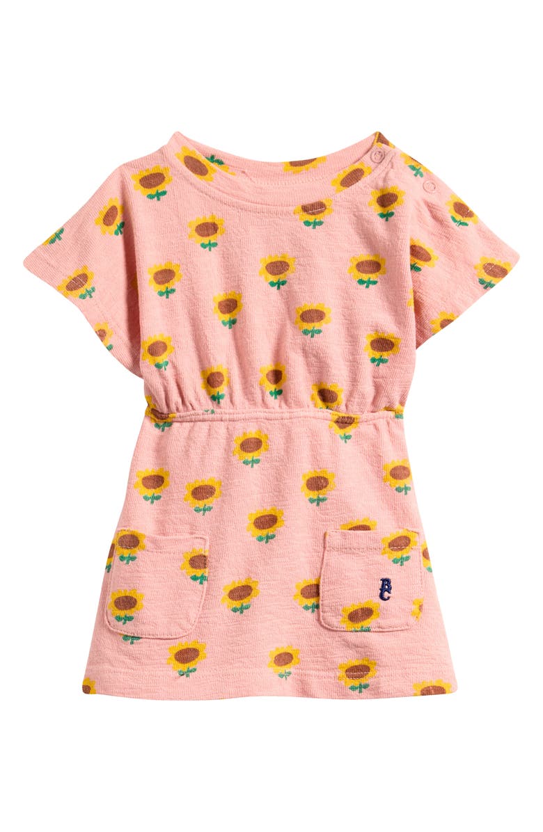 Bobo Choses Sunflower Allover Cotton Dress, Main, color, Light Pink