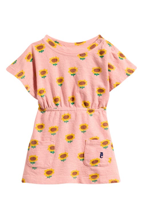 Bobo Choses Sunflower Allover Cotton Dress In Light Pink