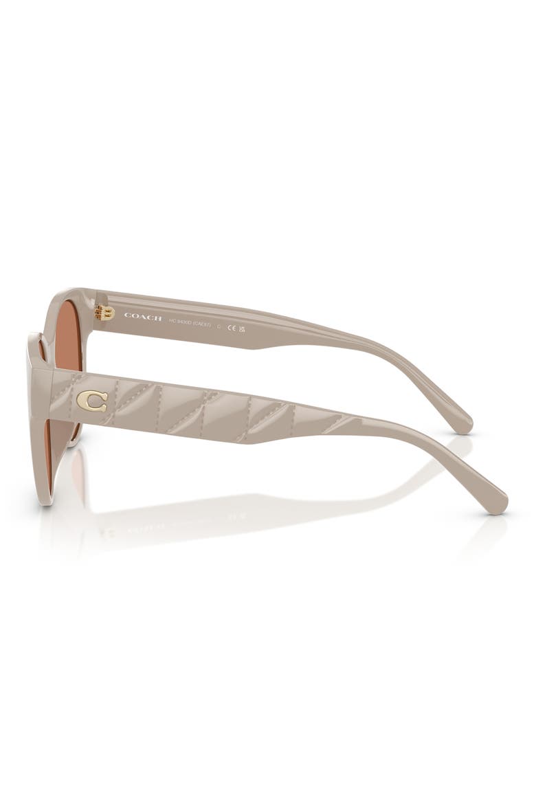 56mm Gradient Round Sunglasses, Alternate, color, KHAKI SOLID / BROWN SOLID