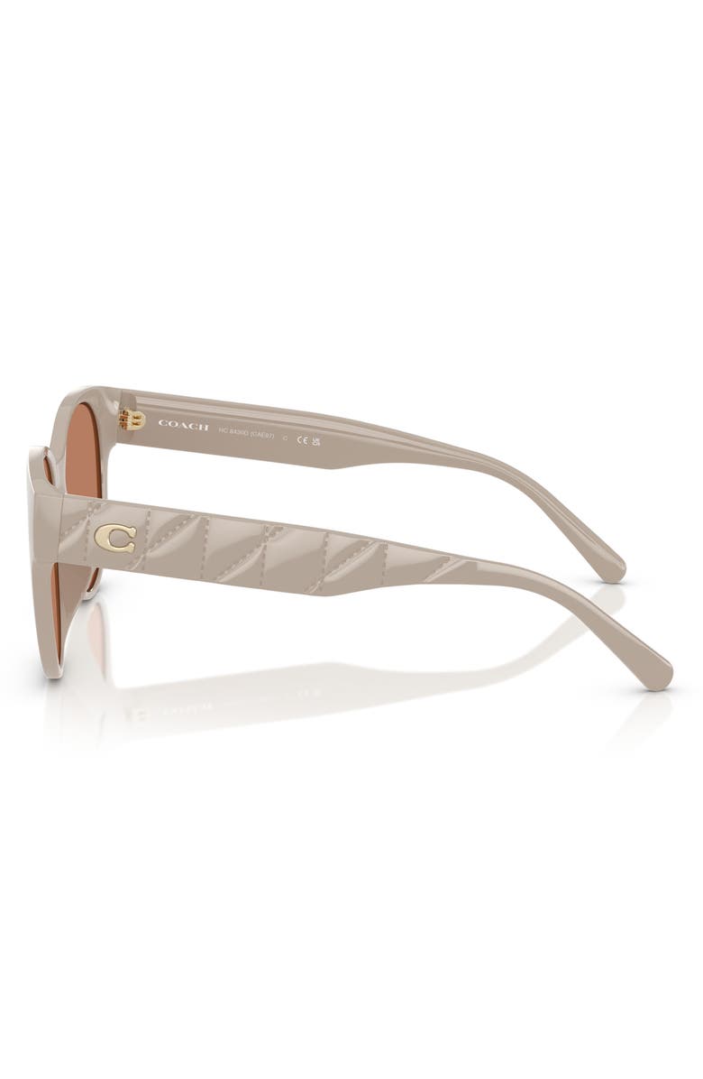 COACH 56mm Gradient Round Sunglasses, Alternate, color, Khaki Solid / Brown Solid