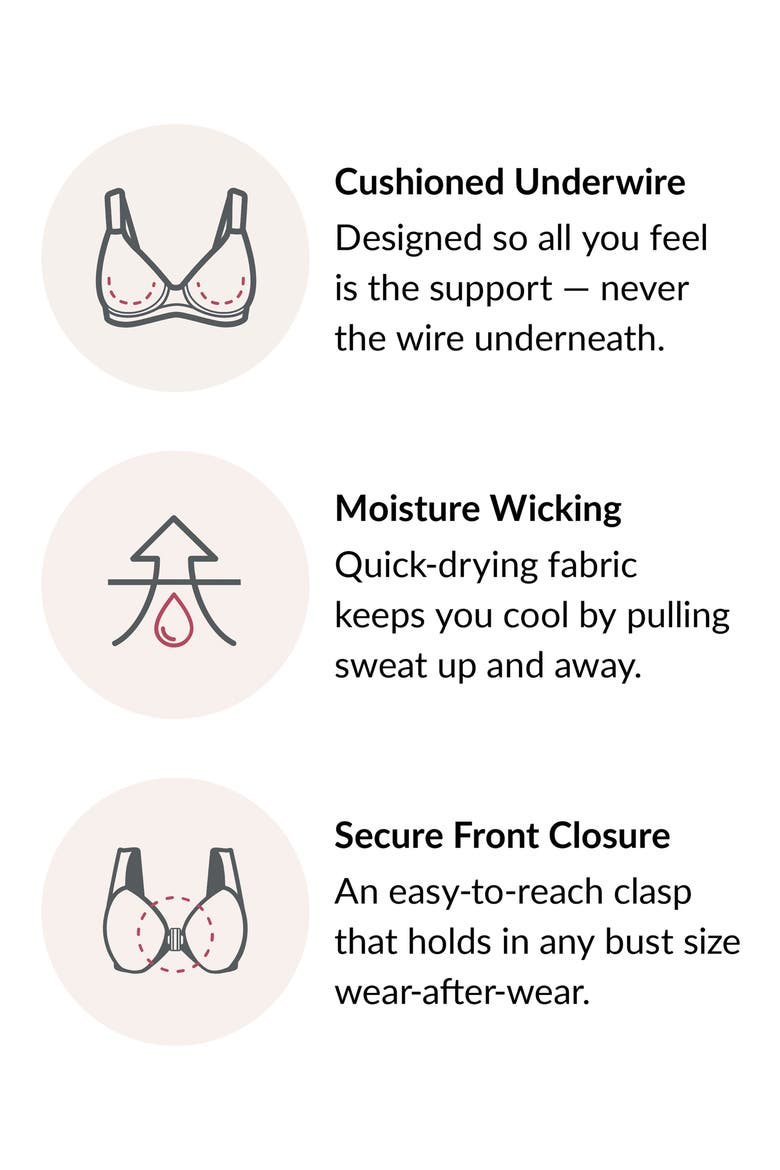 WonderWire® Front Close Underwire Bra, Alternate, color, BROWN