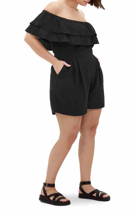 City Chic Poppy Off the Shoulder Romper