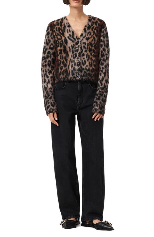 Allsaints Wick Lex Leopard Jacquard Cardigan In Multi