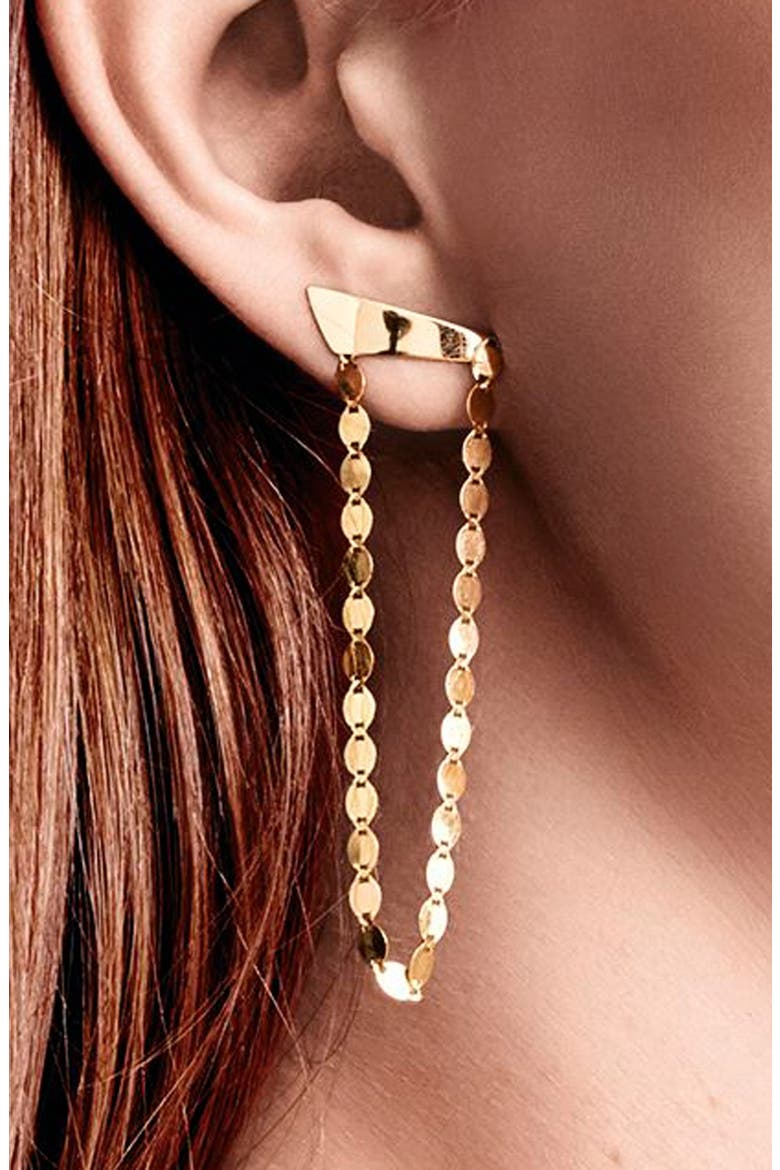 Jewelry 'Long Nude' Chandelier Earrings, Alternate, color, YELLOW GOLD