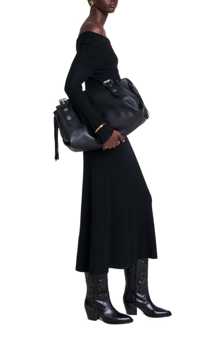 maje Knit maxi dress, Alternate, color, 