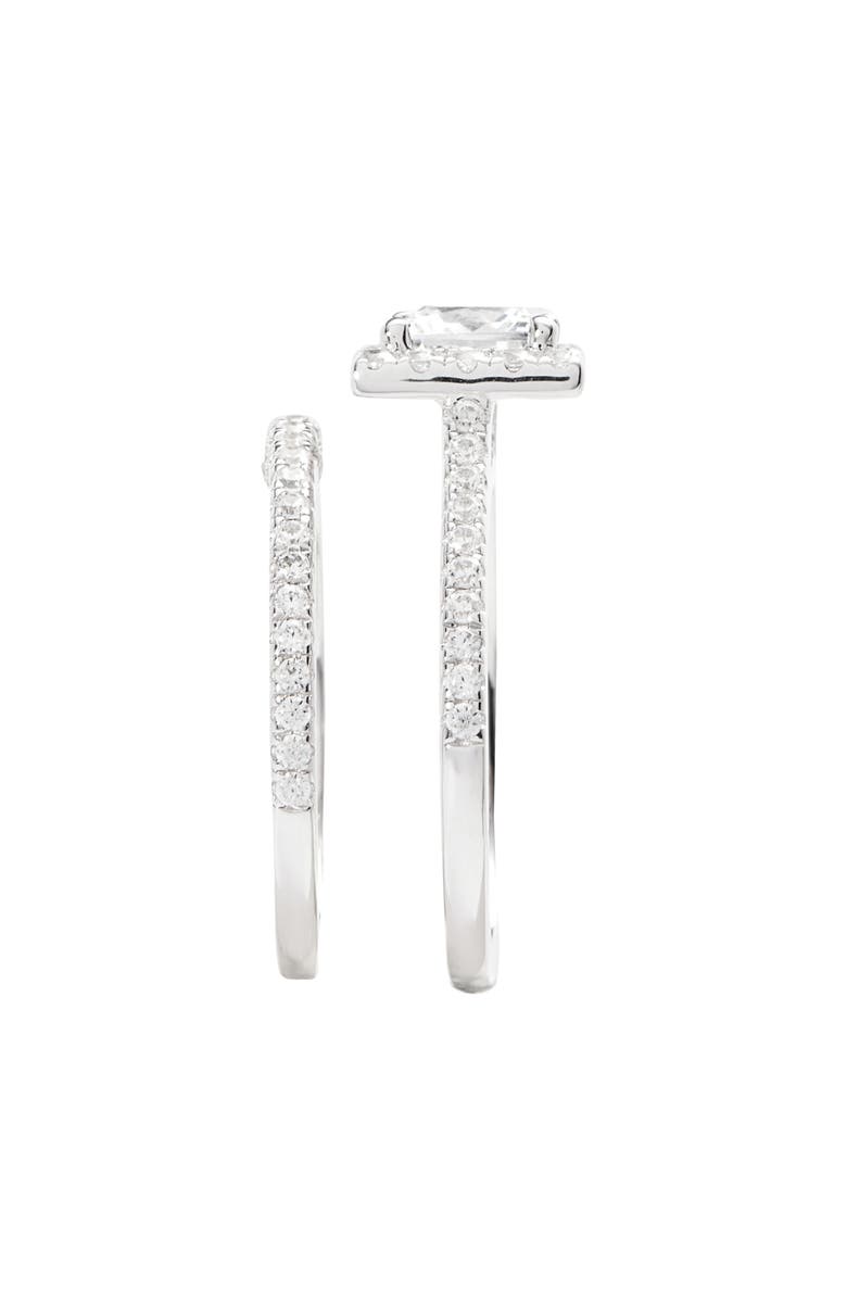 Lafonn Joined at the Heart Cushion Cut Halo Wedding Ring Set, Alternate, color, 