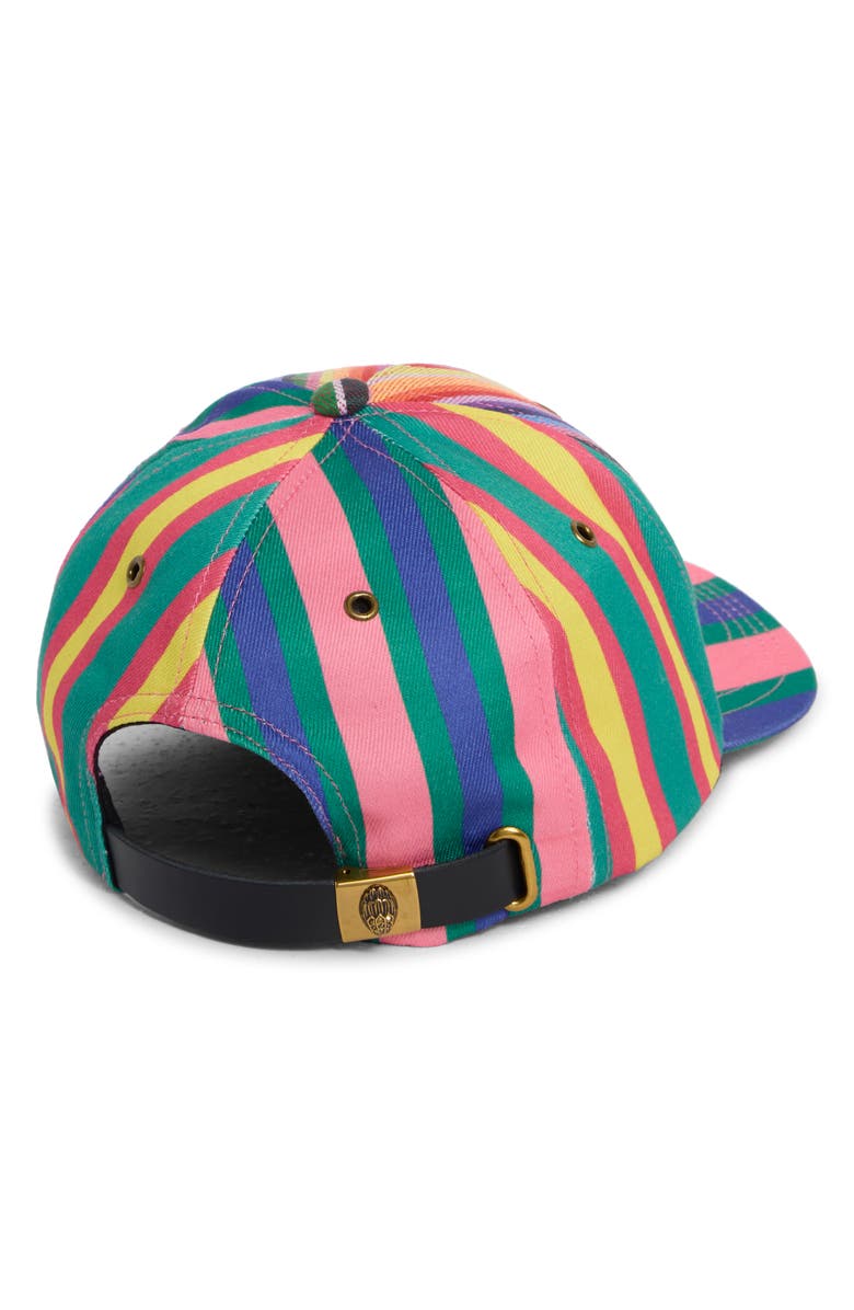 Kurt Geiger London Southbank Rainbow Stripe Baseball Cap, Alternate, color, Dark Rainbow